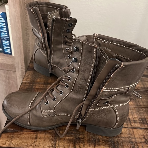 LAST CHANCE SALE - G by Guess Ankle Black Combat Boots - Picture 2 of 4